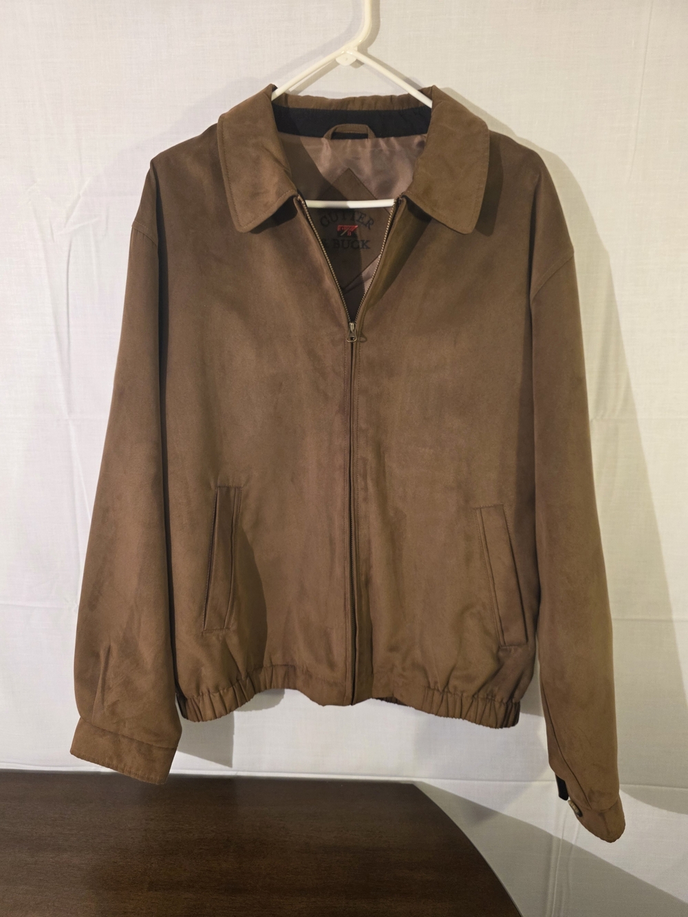 Cutter & Buck Men's Brown Microsuede Performance Golf Jacket